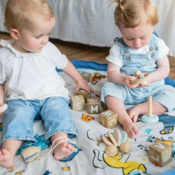 Tapis de jeu 2 en 1 Noomad Organic Soft Puce et Pilou Moulin Roty|Play&Go Outlet