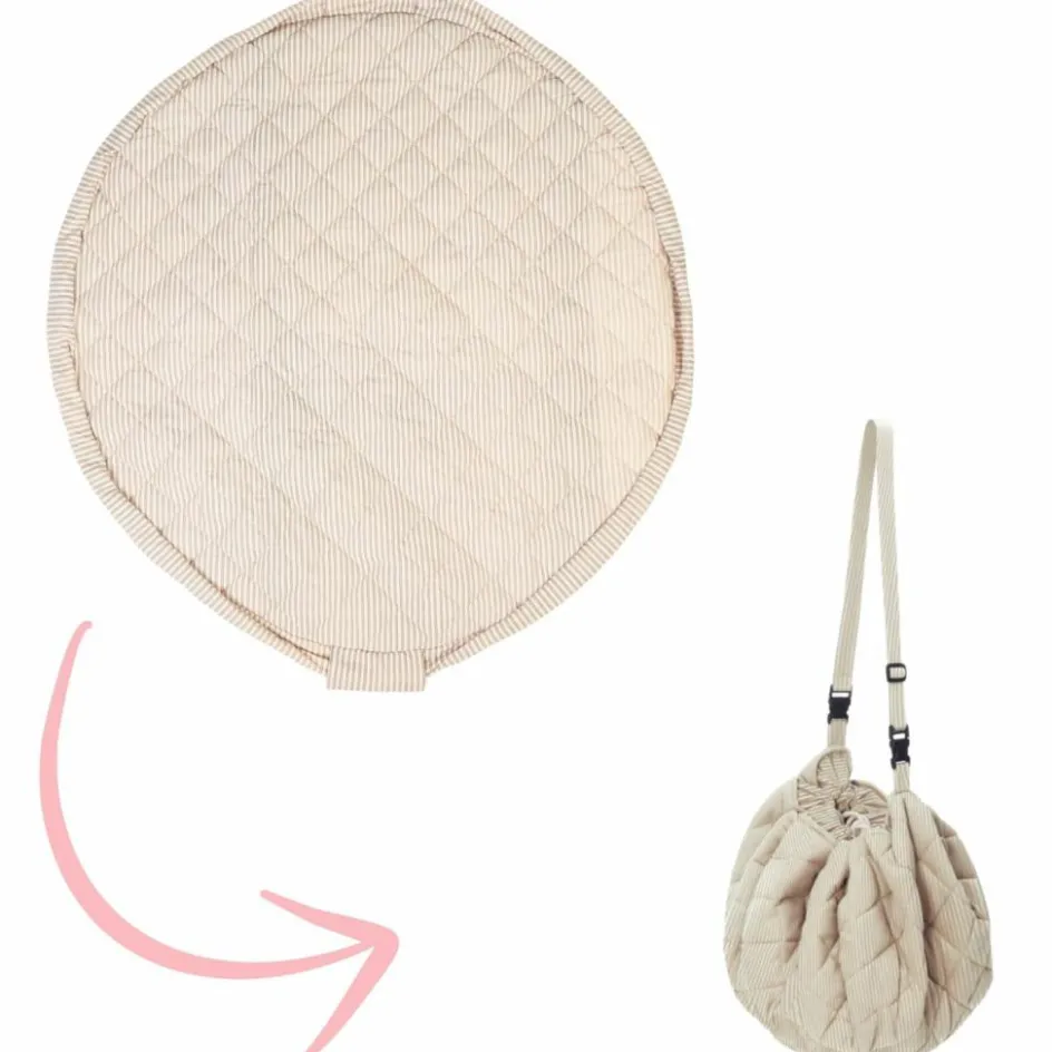 Best Play&Go Tapis de jeu 2 en 1 Noomad Organic Soft Stripes Blue