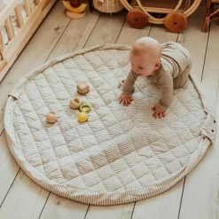 Best Play&Go Tapis de jeu 2 en 1 Noomad Organic Soft Stripes Blue