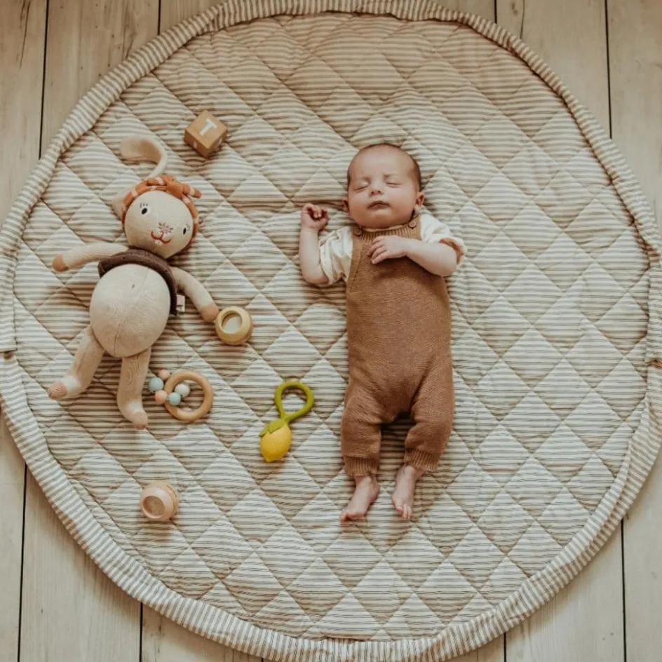 Best Play&Go Tapis de jeu 2 en 1 Noomad Organic Soft Stripes Blue