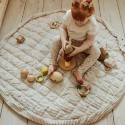 Best Play&Go Tapis de jeu 2 en 1 Noomad Organic Soft Stripes Blue