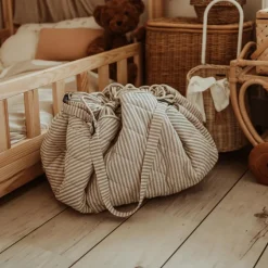 Best Play&Go Tapis de jeu 2 en 1 Noomad Organic Soft Stripes Blue