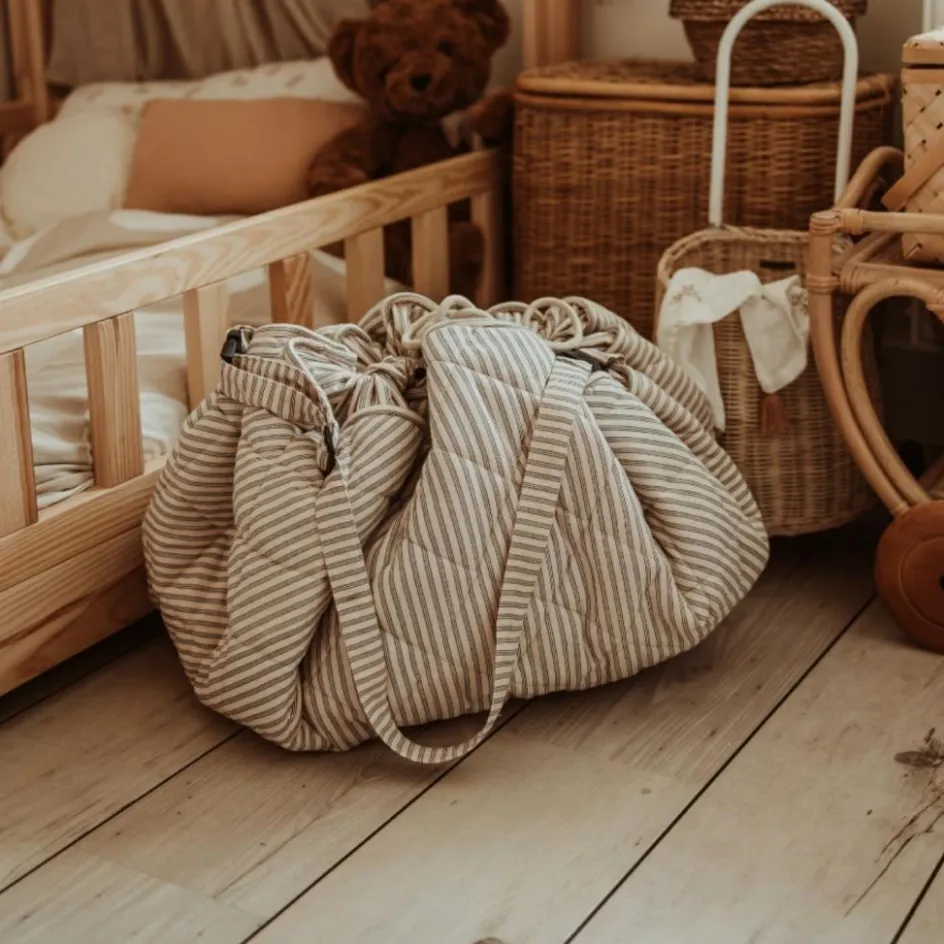 Best Play&Go Tapis de jeu 2 en 1 Noomad Organic Soft Stripes Blue