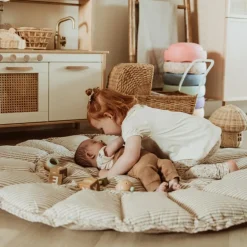 Tapis de jeu 3 en 1 Organic Coco Stripes Blue|Play&Go Outlet