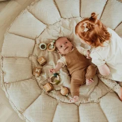 Tapis de jeu 3 en 1 Organic Coco Stripes Blue|Play&Go Outlet