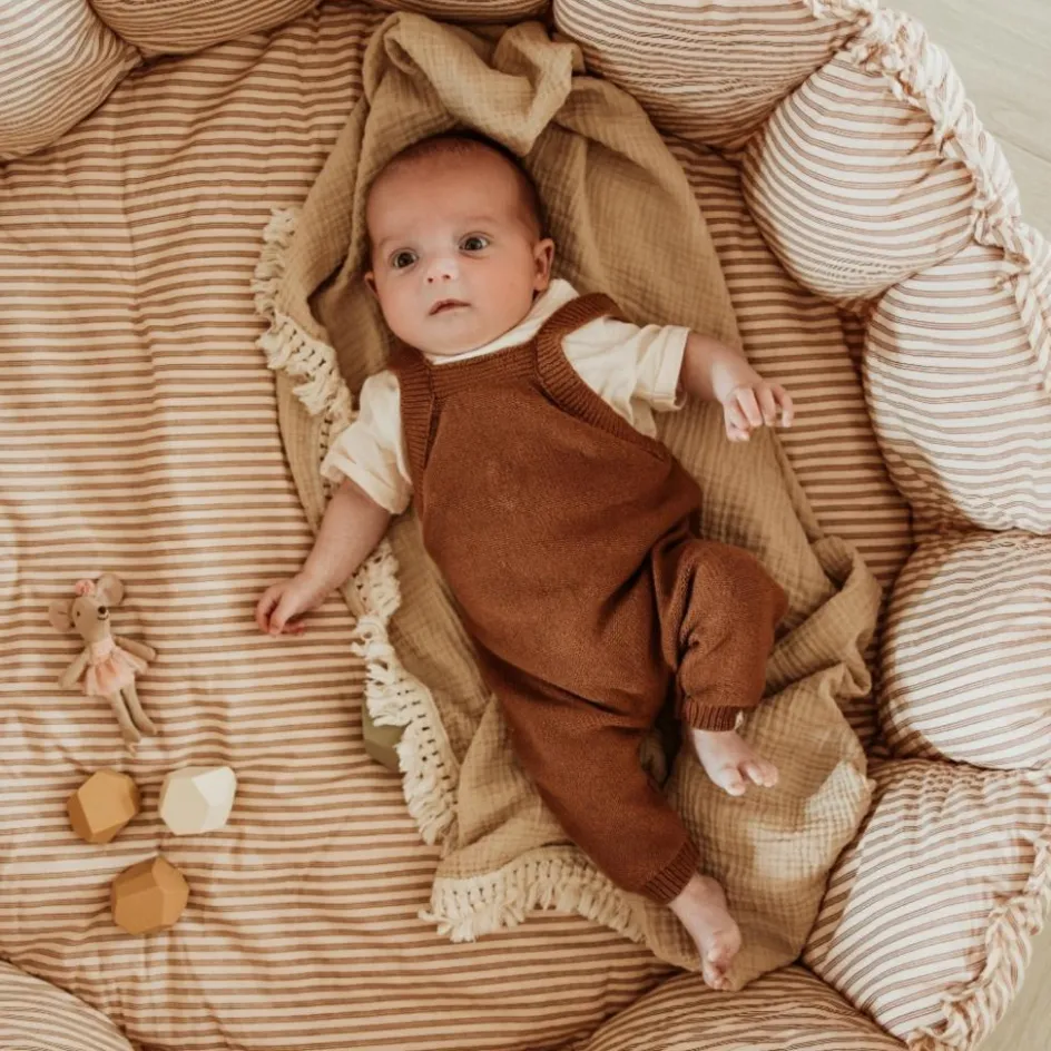 Best Play&Go Tapis de jeu 3 en 1 Organic Coco Stripes Brown