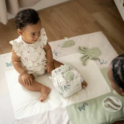 Tapis de jeu Animals Laurel Green-Warm Linen (75 x 95 cm)|Baby's Only Sale