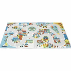 New Janod Tapis de jeu Cross Roads Tapis Ville (120 x 78 cm)