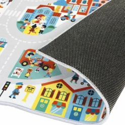 New Janod Tapis de jeu Cross Roads Tapis Ville (120 x 78 cm)