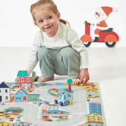 New Janod Tapis de jeu Cross Roads Tapis Ville (120 x 78 cm)