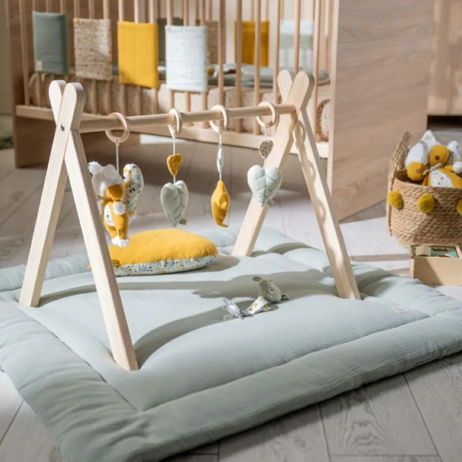 Tapis de jeu en gaze de coton Sauge (100 x 100 cm)|Sauthon Sale