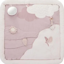 Tapis d'éveil ouatiné soft boa avec arche de jeux rose|Combelle Hot
