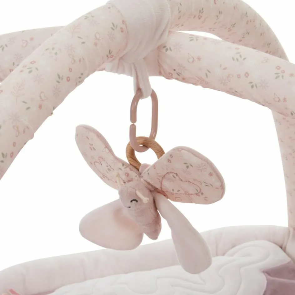 Tapis d'éveil ouatiné soft boa avec arche de jeux rose|Combelle Hot
