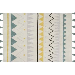 Tapis lavable azteca naturel vintage bleu (120 x 160 cm)|Lorena Canals Outlet