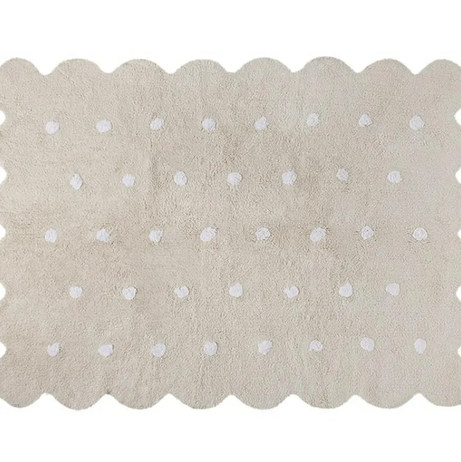 Tapis lavable biscuit beige à pois (120 x 160 cm)|Lorena Canals Outlet