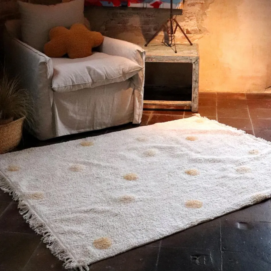 Tapis lavable Hippy Dots natural miel (120 x 160 cm)|Lorena Canals New