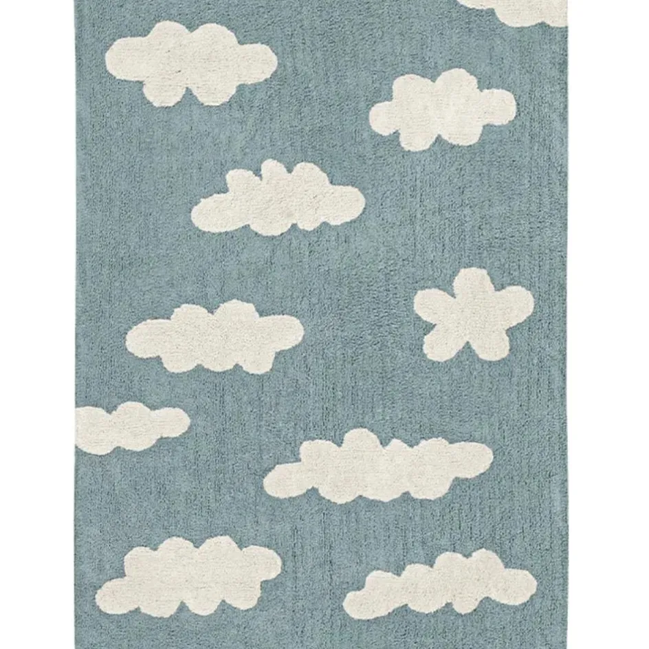 Tapis lavable nuages vintage bleu (120 x 160 cm)|Lorena Canals Discount