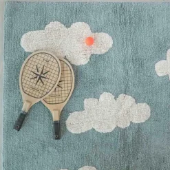 Tapis lavable nuages vintage bleu (120 x 160 cm)|Lorena Canals Discount