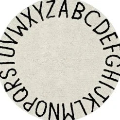 Tapis lavable rond abc naturel noir (diamètre 150 cm)|Lorena Canals New