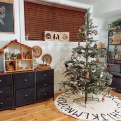 Tapis lavable rond abc naturel noir (diamètre 150 cm)|Lorena Canals New