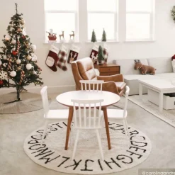 Tapis lavable rond abc naturel noir (diamètre 150 cm)|Lorena Canals New