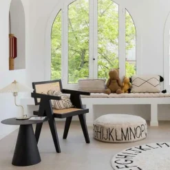 Tapis lavable rond abc naturel noir (diamètre 150 cm)|Lorena Canals New