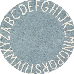 Tapis lavable rond ABC vintage bleu (150 cm)|Lorena Canals Discount