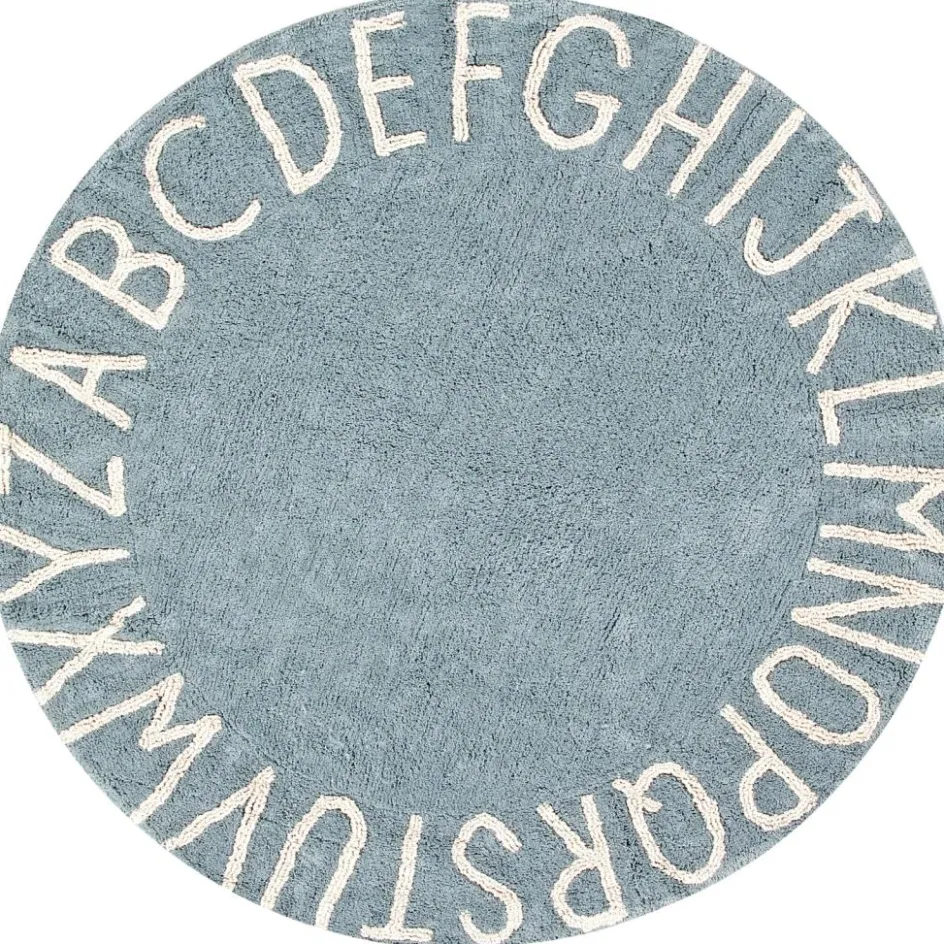 Tapis lavable rond ABC vintage bleu (150 cm)|Lorena Canals Discount