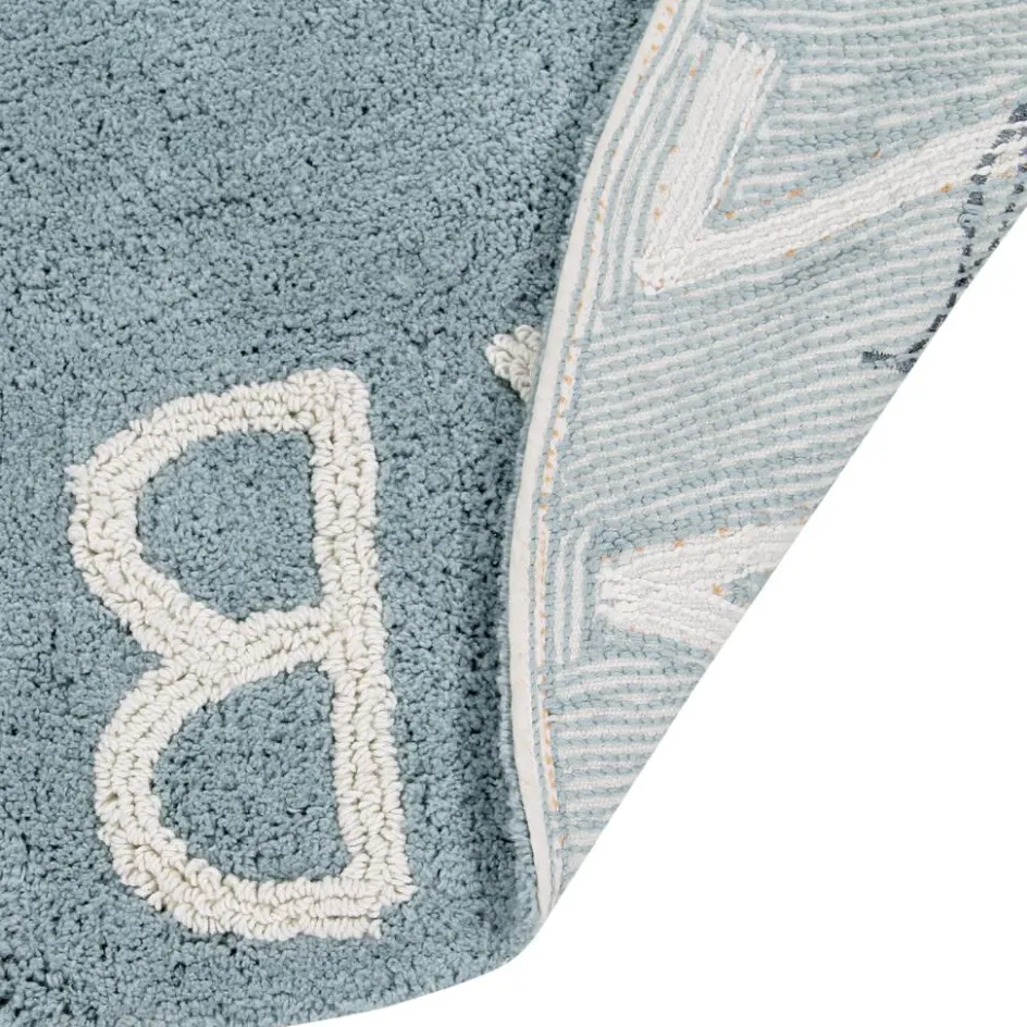 Tapis lavable rond ABC vintage bleu (150 cm)|Lorena Canals Discount