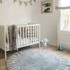 Tapis lavable rond ABC vintage bleu (150 cm)|Lorena Canals Discount