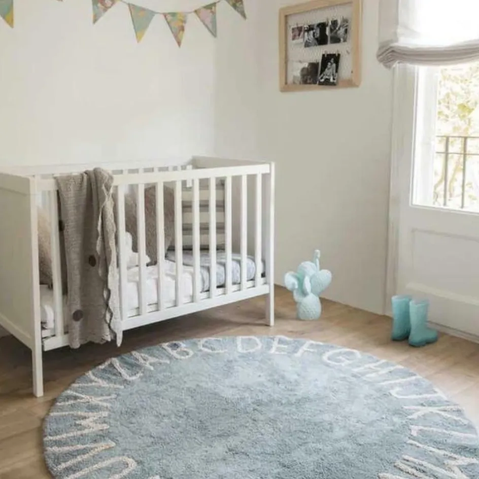 Tapis lavable rond ABC vintage bleu (150 cm)|Lorena Canals Discount