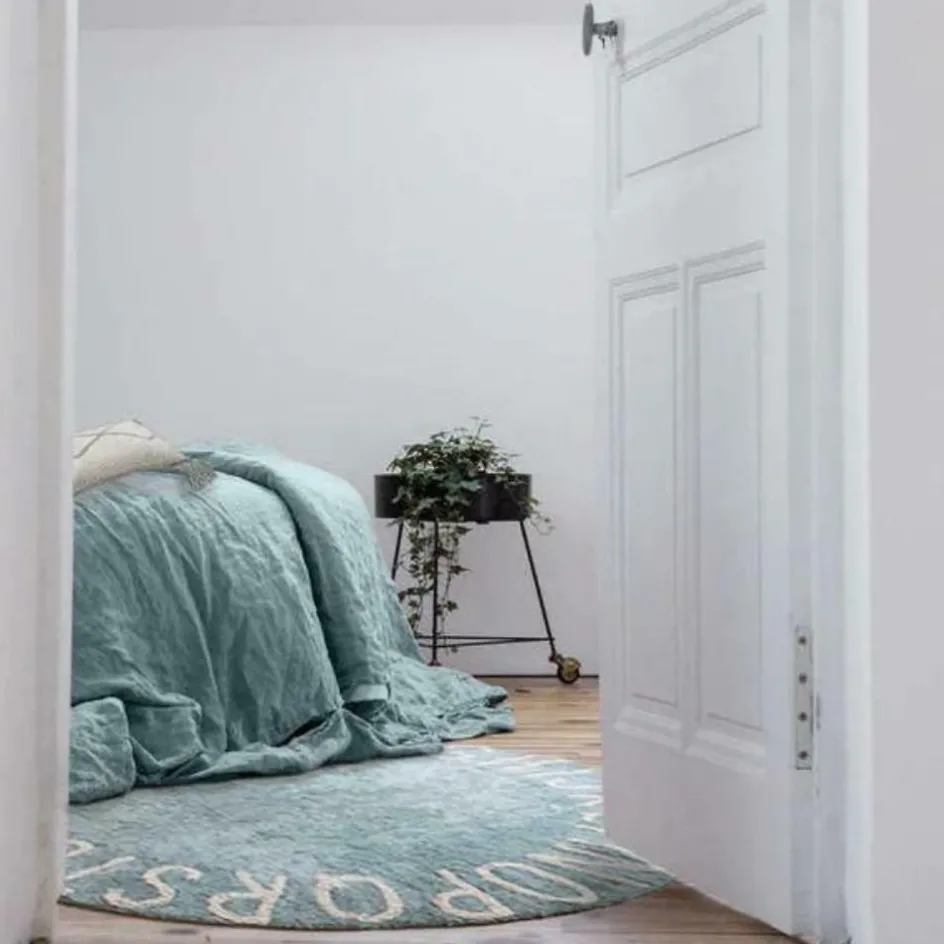 Tapis lavable rond ABC vintage bleu (150 cm)|Lorena Canals Discount