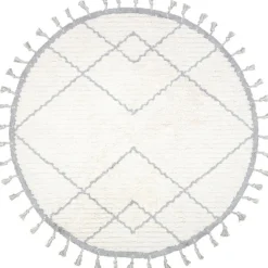 New Nattiot Tapis lavable rond Côme écru et gris (120 cm)