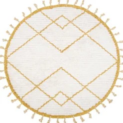 Online Nattiot Tapis lavable rond Côme écru et mangue (120 cm)