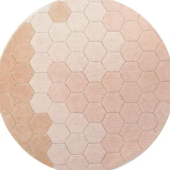 Outlet Lorena Canals Tapis lavable rond Honeycomb Rose (140 cm)