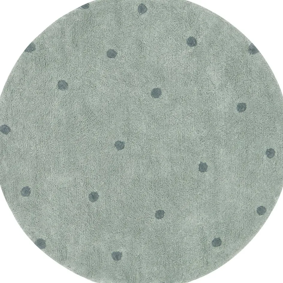 New Lorena Canals Tapis lavable Round Dot Blue Sage (140 cm)