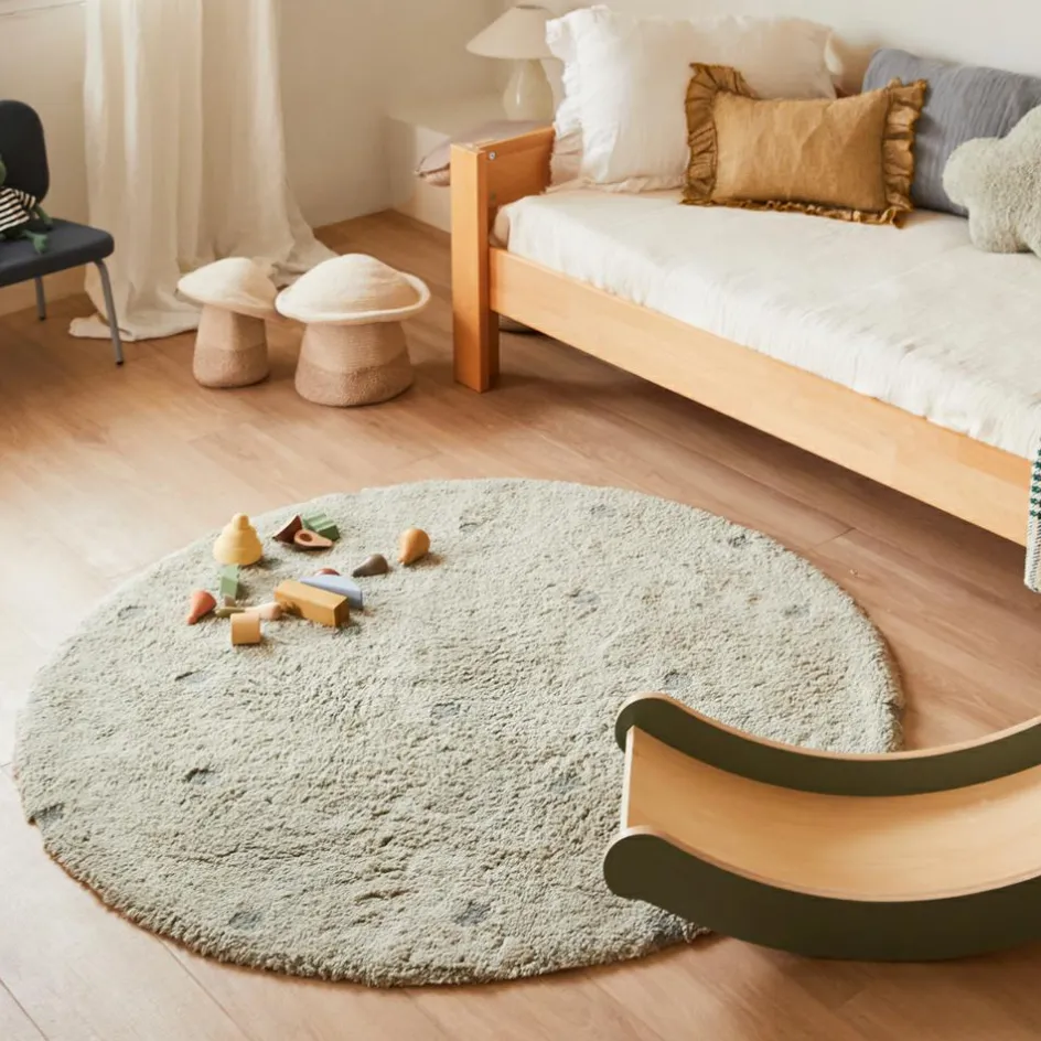 New Lorena Canals Tapis lavable Round Dot Blue Sage (140 cm)