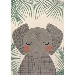 Discount Nattiot Tapis rectangulaire éléphant Junko (120 x 170 cm)