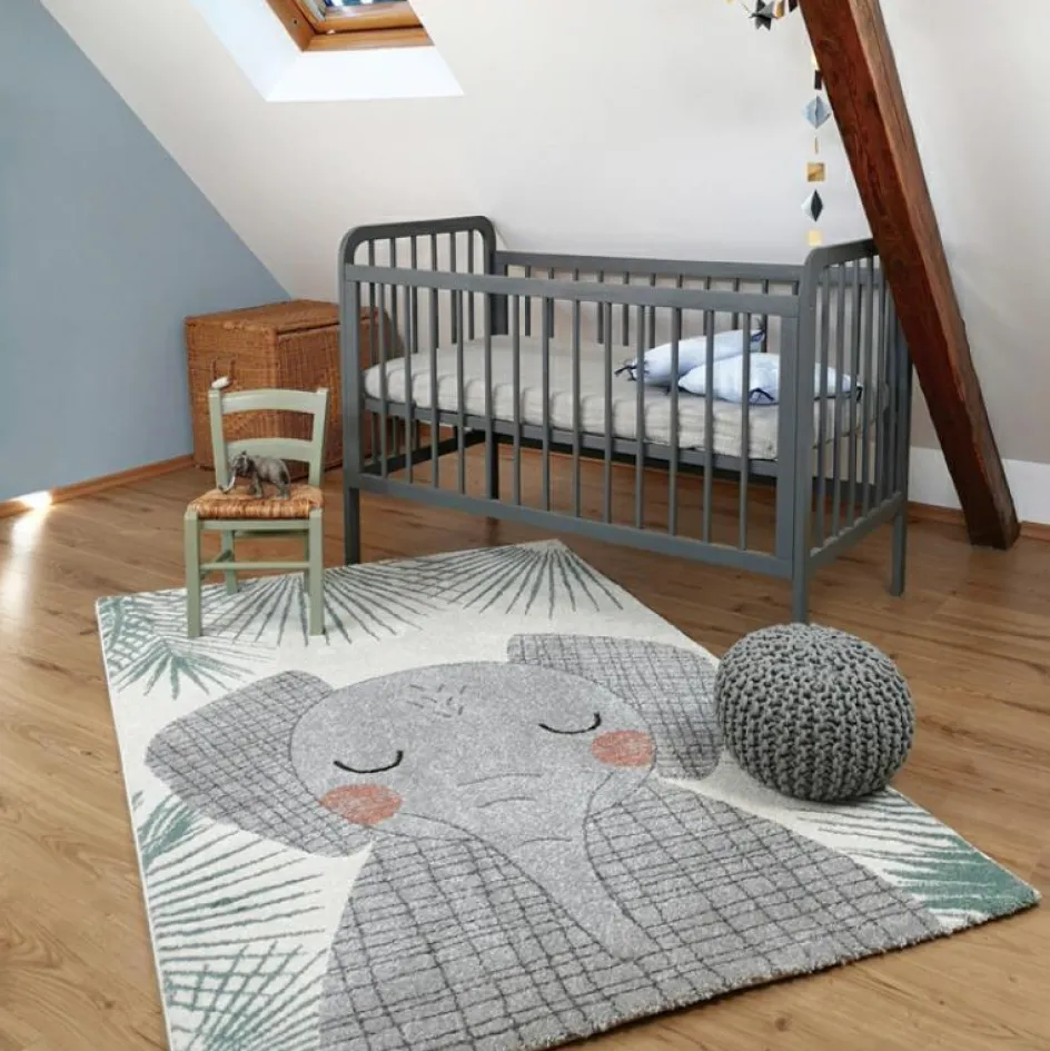 Discount Nattiot Tapis rectangulaire éléphant Junko (120 x 170 cm)