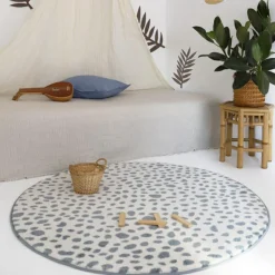 Tapis rond léopard Maldä blue (120 cm)|Nattiot Best
