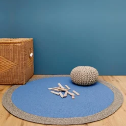 Discount Nattiot Tapis rond Nolan bleu (120 cm)