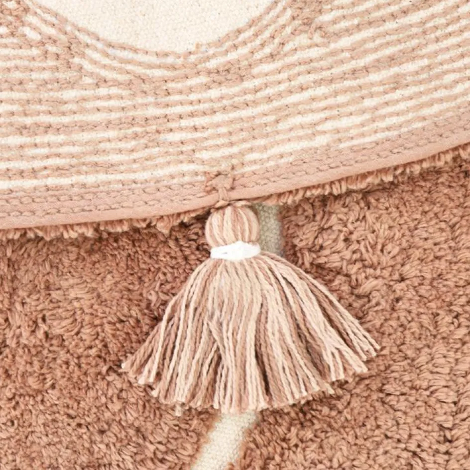 Tapis rond Yva fleur rose (110 cm)|Nattiot Best