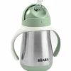 Tasse à paille en inox vert sauge (250 ml)|Béaba Best