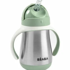 Tasse à paille en inox vert sauge (250 ml)|Béaba Best