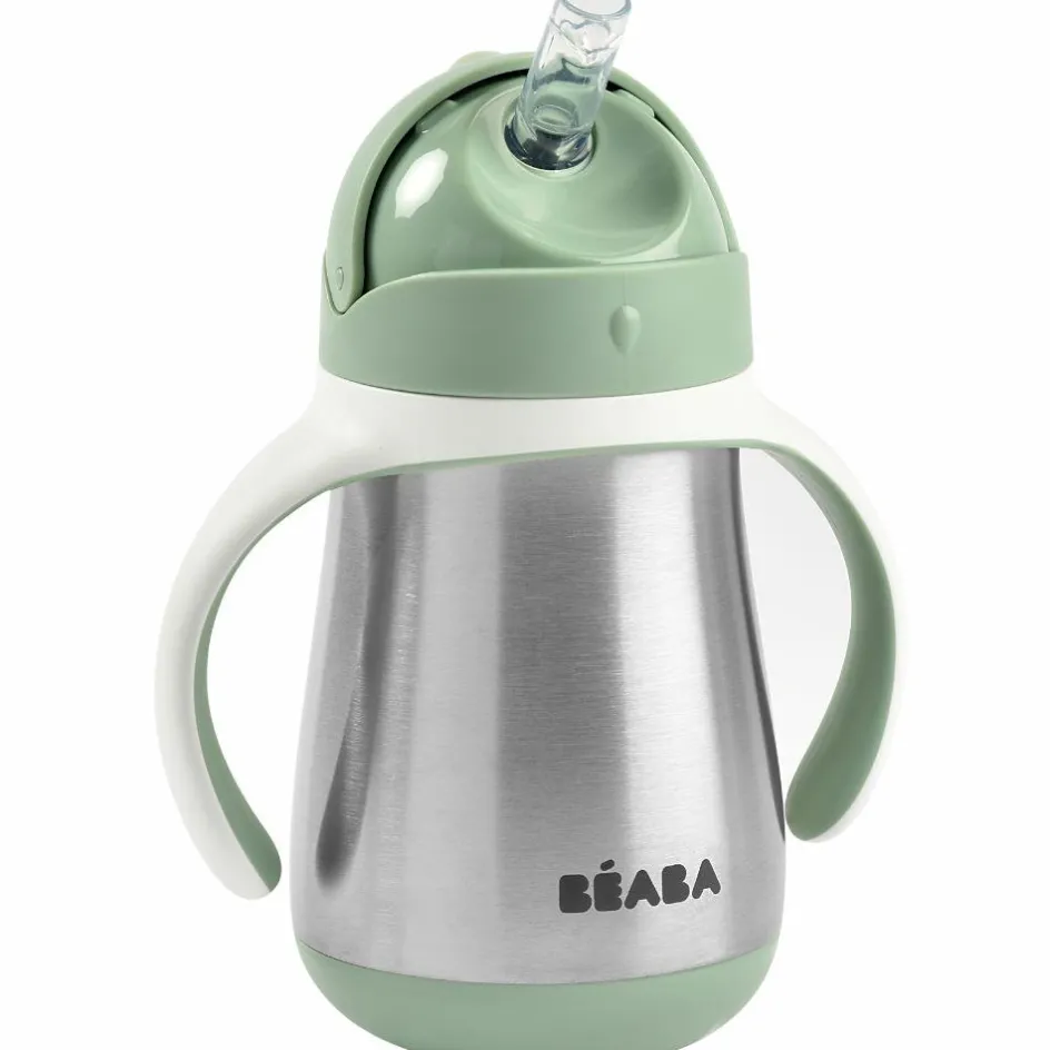 Tasse à paille en inox vert sauge (250 ml)|Béaba Best