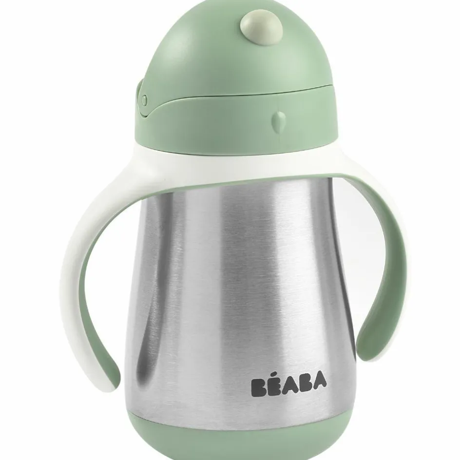 Tasse à paille en inox vert sauge (250 ml)|Béaba Best