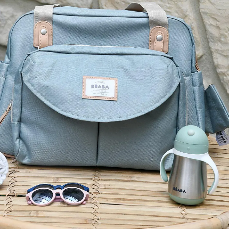 Tasse à paille en inox vert sauge (250 ml)|Béaba Best