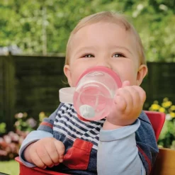 Tasse antifuite avec paille lestée Ours Rose (300 ml)|TUM TUM