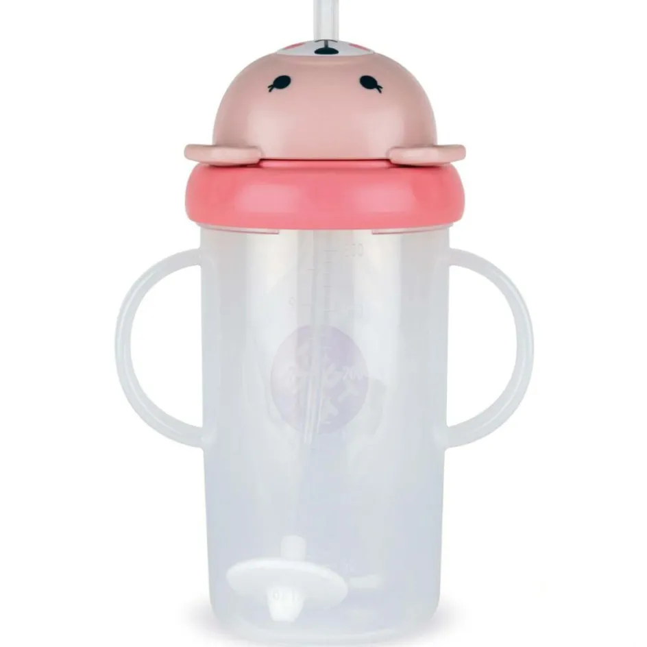 Tasse antifuite avec paille lestée Ours Rose (300 ml)|TUM TUM
