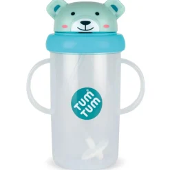 Tasse antifuite avec paille lestée Ours Bleu (300 ml)|TUM TUM New